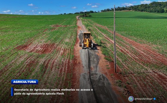 Secretaria de Agricultura realiza melhorias no acesso e pátio da agroindústria apícola Fleck