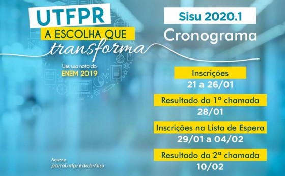 SISU -  Inscrições abertas até 26 de janeiro: Mais de 4 mil vagas para os cursos da UTFPR