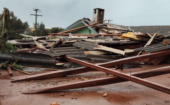 Vendaval deixa rastro de destruição no interior de Santa Helena e prejuízos aos produtores