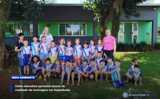 Visita educativa aproxima alunos da realidade da reciclagem em Itaipulândia